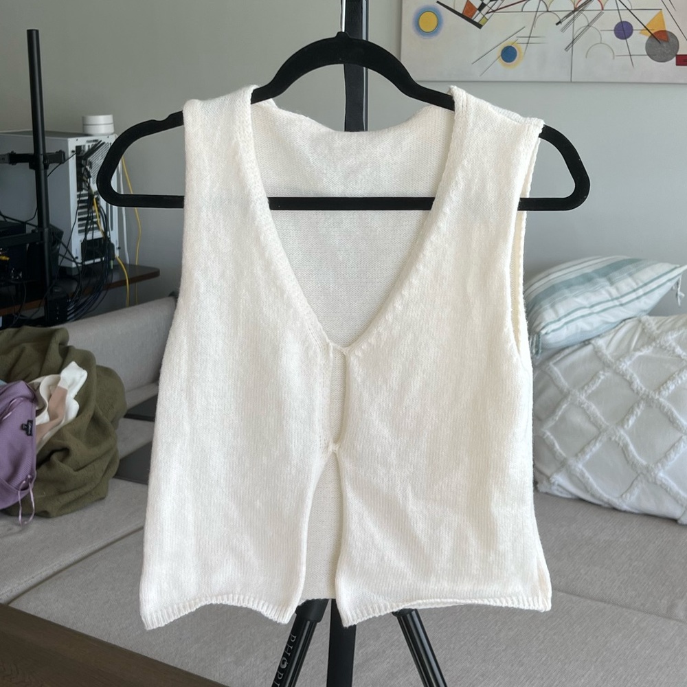 White Knit Top